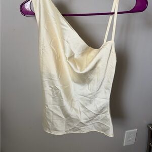 Nasty Gal Cream Asymmetric Satin Cami